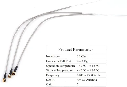 Miniatura 8 de Milltrip Antena receptora de aviones ABS 2.4G compatible con puerto IPEX para Futaba FrSky receptor antena de repuesto