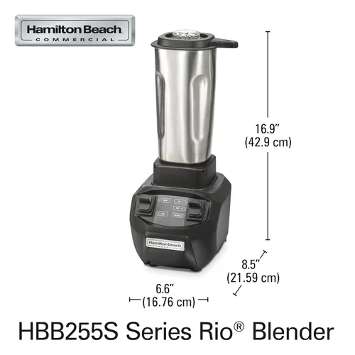 Miniatura 8 de Hamilton Beach Commercial HBB255S Rio - Licuadora de barra de acero inoxidable, 1.6 caballos de fuerza, capacidad de 32 onzas, certificado NSF