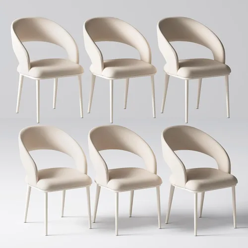 Miniatura 21 de Juego de 2 sillas de comedor color blanco crema, cómodas sillas de oficina con asiento y respaldo de alta elasticidad para sala de estar, Blanco