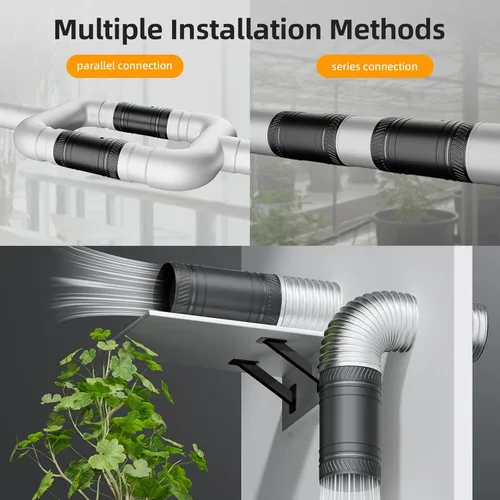 Miniatura 7 de Ventilador de conducto en línea de 4 pulgadas con controlador de velocidad, ventiladores en línea mejorados, ventilador de conducto de escape