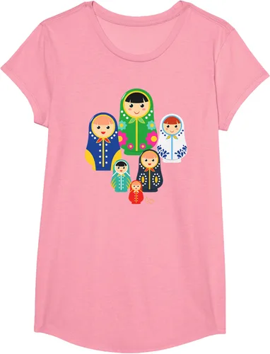 Miniatura 61 de Matryoshka Russian Nesting Dolls, Rusia - Camiseta de regalo, Azul / Patchwork, S