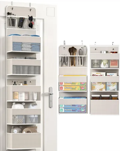 Miniatura 10 de Organizador Sobre Puerta, Almacenamiento para Autocaravana de 6 Estantes para Baño de RV, Almacenamiento Detrás de la Puerta, Organizadores Negro