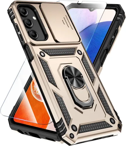 Miniatura 10 de SunStory Funda compatible con Samsung Galaxy A17 5G con protector de pantalla HD, cubierta de cámara deslizante y soporte de anillo giratorio, a