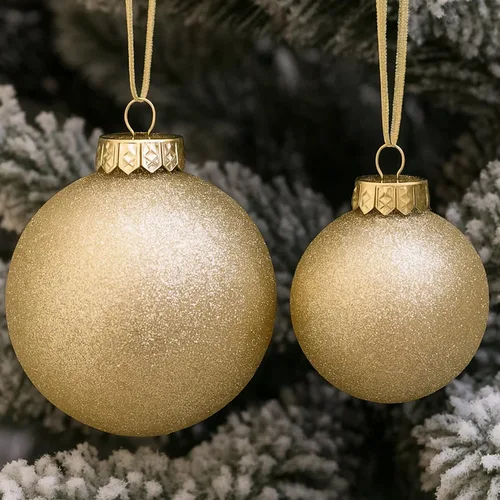 Miniatura 18 de Paquete de 28 adornos de bolas de Navidad doradas y plateadas para decoraciones de árboles - Juego de bolas de plástico irrompibles, carámbanos