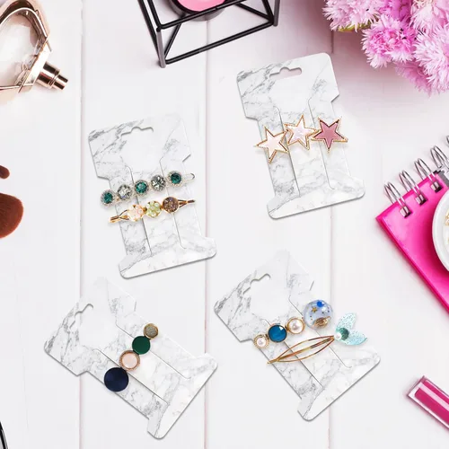 Miniatura 6 de 300 tarjetas de exhibición de pinzas para el cabello, pasadores para el cabello, soporte de exhibición de joyas, cartón de papel rectangular