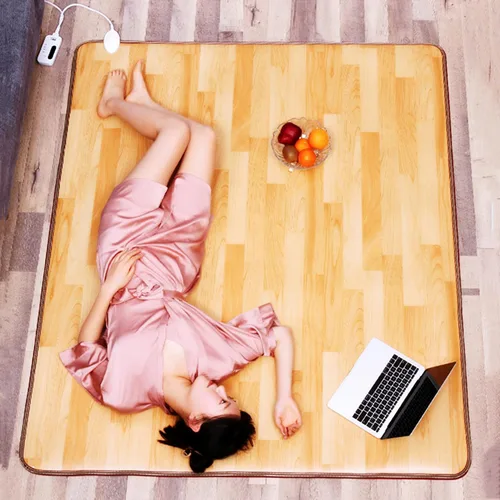 Alfombrillas grandes con calefacción, calentador de piso eléctrico con temperatura de ajuste de 60 engranajes, alfombra de piso calefactada con