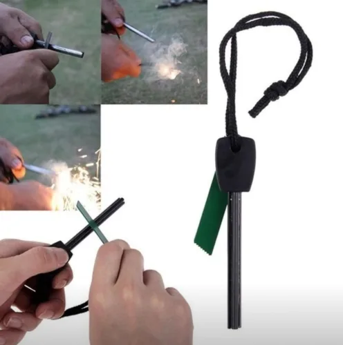 Miniatura 3 de Kit de iniciación de fuego con magnesio y varilla ferro – Equipo de supervivencia de emergencia con 12 bolsas de magnesio 99% puro + Bolsa