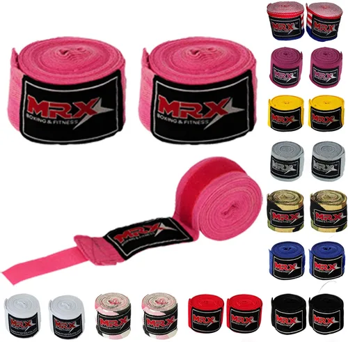 Miniatura 8 de MRX BOXING & FITNESS Boxing Hand Wraps Semi-Elalstic Multi Colors Great for MMA Boxing Muay Thai Kick Boxing Training 118, 160, 180 Length