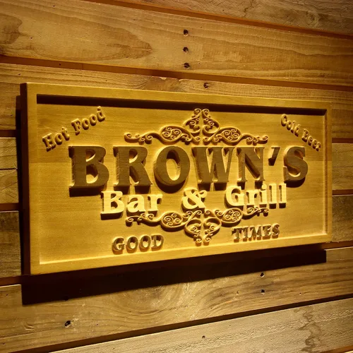 Miniatura 41 de ADVPRO wpa0053 - Letrero personalizado con nombre grabado en 3D de madera para el hogar, bar, cerveza, decoración del hogar, placas de casa de lago