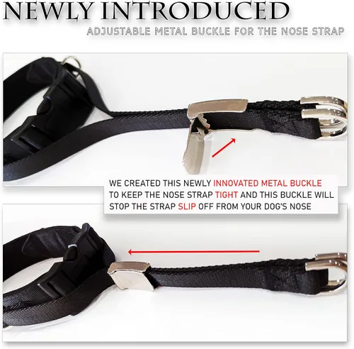 Miniatura 4 de PetsProMax - Collar de cabeza de perro sin tirones para perros pequeños; parada instantánea; collar de entrenamiento suave para perros; solución