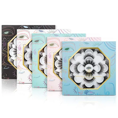 Miniatura 7 de DYSILK Pestañas postizas naturales de visón 6D, aspecto dramático, pestañas postizas esponjosas, extensión de maquillaje, pestañas largas hechas a