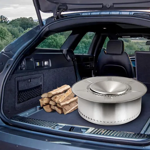 Miniatura 7 de HGD - Hoguera sin humo de 19.5 pulgadas con deflector de calor, fogata de leña de acero inoxidable para reuniones de amigos y familiares, estufa