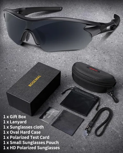 Miniatura 6 de Gafas de sol deportivas polarizadas para hombres y mujeres, jóvenes, béisbol, correr, pesca, tenis, golf, ciclismo, conducción, motor TAC UV400 TR90