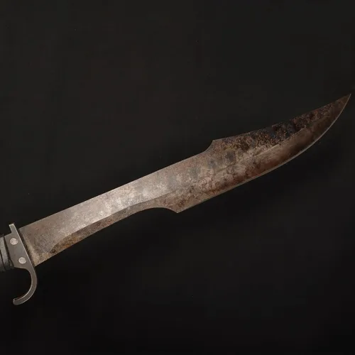 Miniatura 4 de SV Espada de corte artesanal hecha a mano de manganeso y acero, de tang completo, para exteriores, caza, camping, senderismo, supervivencia