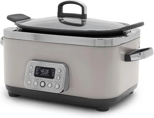Miniatura 10 de GreenPan - Olla eléctrica programable Elite de cocción lenta 8 en 1, 6 cuartos de galón, tapa y recipiente extraíbles, sin PFAS, cerámica Verde