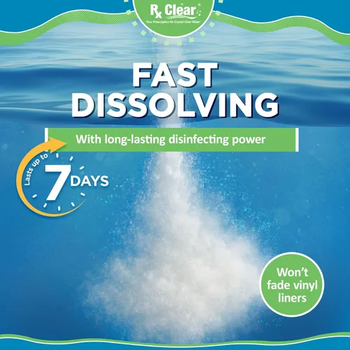 Miniatura 2 de Rx Clear 8 libras de cloro granular para piscina Uso como bactericida, algicida y desinfectante en piscinas, jacuzzis y spas Estabilizado