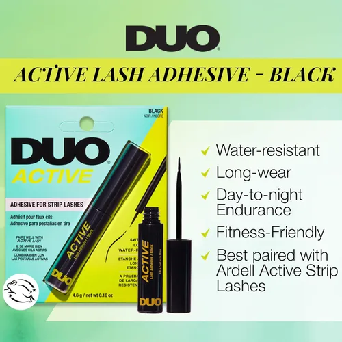 Miniatura 3 de DUO Active Pegamento Negro para Pestañas - Adhesivo para Pestañas Resistente al Agua y de Larga Duración para Pestañas Postizas, 0.16 oz, Paquete
