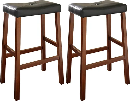 Miniatura 11 de Crosley Furniture Juego de 2 taburetes de bar tapizados con altura de mostrador, color negro, 24 pulgadas