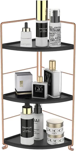 Miniatura 10 de Organizador de 3 niveles para encimera de baño, bandeja de tocador para cosméticos y maquillaje, estante de especias de cocina, estante de pie, Plata