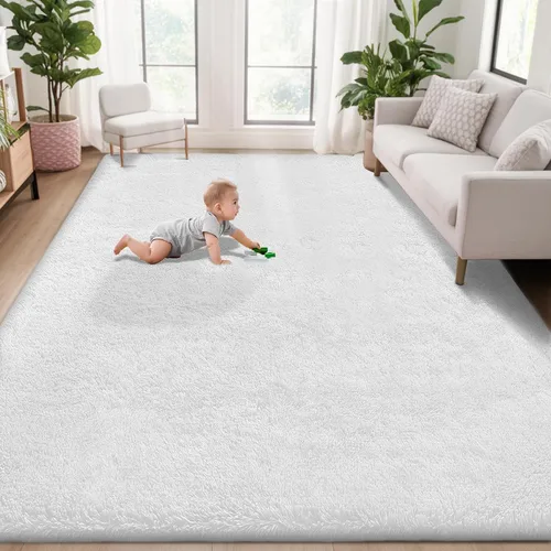 Miniatura 25 de Alfombra de pasillo 2x6 para dormitorio: Alfombras suaves de pelo largo lavables, pequeña alfombra de interior de felpa difusa para pasillo, junto a
