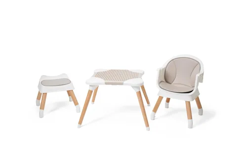Miniatura 3 de Silla alta 5 en 1 para bebés y niños pequeños, asiento de comedor convertible para bebé, asiento portátil para piso/elevador, bandeja ajustable