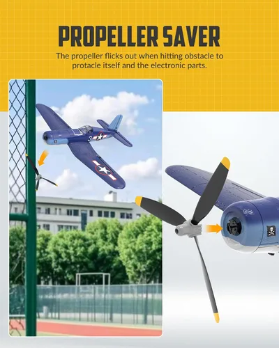 Miniatura 5 de VOLANTEXRC Avión RC para principiantes, Avión RC WWII de 4 canales F4U Corsair con aileron, Avión de control remoto de 2.4Ghz con sistema