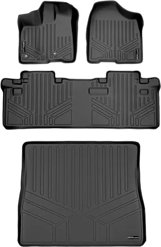 Miniatura 28 de SMARTLINER Alfombrilla de suelo para maletero de carga para todo tipo de clima, detrás de la segunda fila para Toyota Sienna 2011-2012