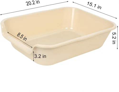 Miniatura 3 de 1 paquete de caja de arena extra grande para gatos (material ABS), corral de arena para gatos mayores de entrada baja para gatos geriátricos