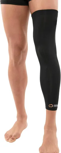 Copper Compression Manga de compresión para piernas, soporte estabilizador de rodilla con infusión de cobre para correr, desgarro de menisco, ACL,