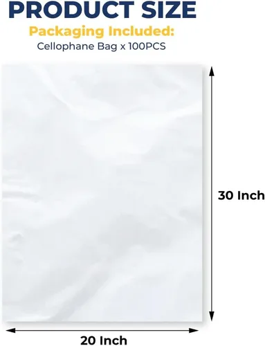 Miniatura 2 de Better crafts Bolsas de celofán de 20 x 30 pulgadas, paquete de 100 bolsas transparentes para envolver cestas y almacenamiento de alimentos