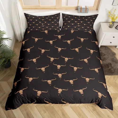 Miniatura 24 de Funda de edredón rústica tamaño Queen, juego de ropa de cama retro para cabaña de cabaña, oso de caza, ciervo, hojas de arce, funda de edredón