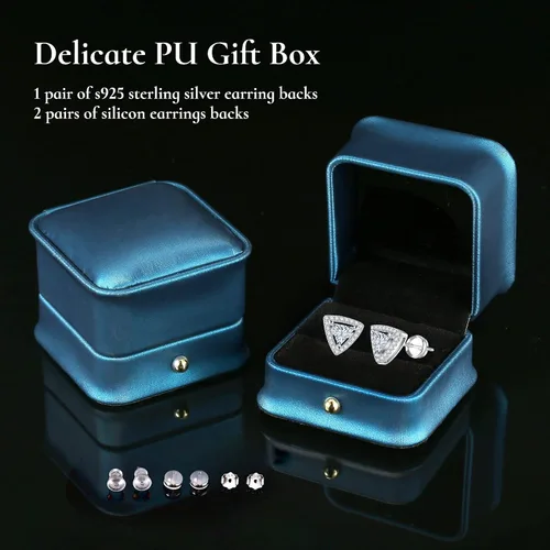 Miniatura 3 de SMILEST Aretes de halo de moissanita de 1 a 2 quilates para mujeres y hombres, diseño de princesa Cushion D Color VVS1 Clarity, aretes de diamantes