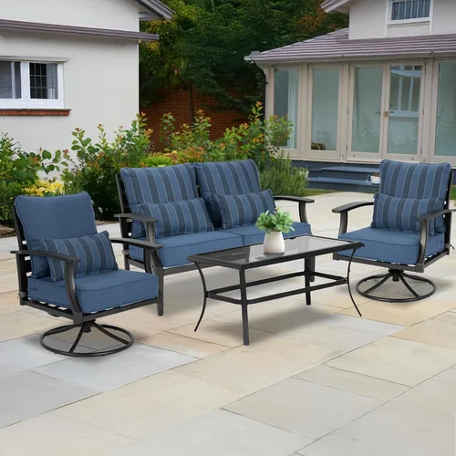 Miniatura 7 de Aoodor Cojín para silla de exterior, 22 x 24 pulgadas, resistente al agua, resistente a la decoloración, cojines de asiento de patio con funda