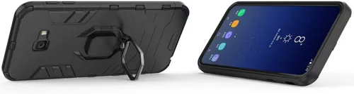 Miniatura 3 de Compatible con Galaxy J4+ (2018), soporte de anillo de metal, a prueba de golpes, parachoques duro (funciona con soporte magnético para automóvil)