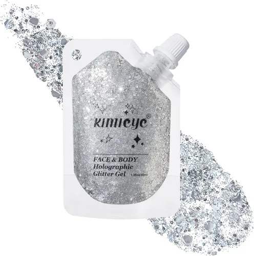 Miniatura 17 de Gel holográfico con purpurina para el rostro, brillo corporal con maquillaje para cabello, cara, clavícula, brazo, uñas, sombra de ojos, lentejuelas