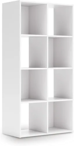 Miniatura 23 de Diseño exclusivo de Ashley Paxberry. Organizador de almacenamiento o librero moderno de 6 cubos, color blanqueado