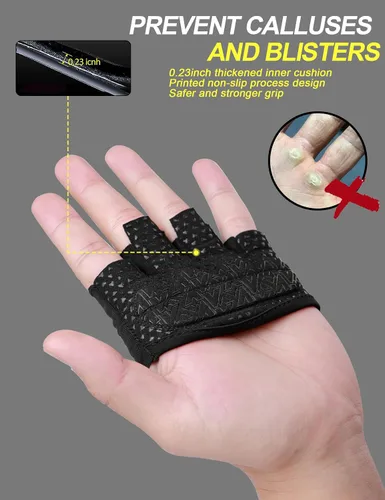 Miniatura 4 de KUTOOK Guantes de levantamiento de pesas para mujeres, guantes de entrenamiento de gimnasio con protección de palma y agarre adicional, guantes