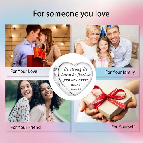 Miniatura 7 de Dije colgante de plata de ley 925 con diseño de corazón de la Biblia para mamá, esposa, familia, familia, amigos