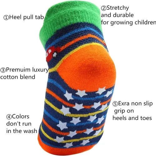 Miniatura 2 de 12 Pairs Toddler Boy Socks Grip Socks Baby Boy Cotton Socks Non Slip, Infant Newborn Socks Boy Anti Skid Socks for Kids Boys