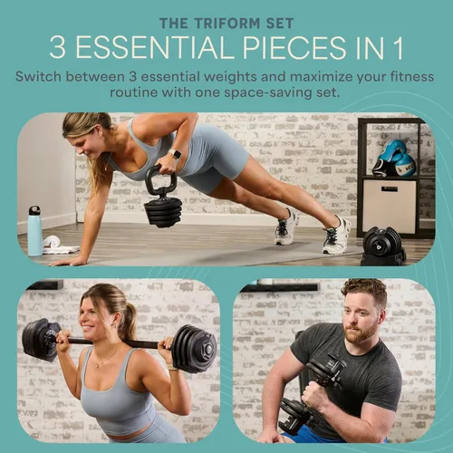 Miniatura 6 de Lifepro Adjustable Dumbbells Set – Quick Adjustment, Anti Slip Handle – Space Saving & Strength Training Weights for Home Gym Exercise & Fitness