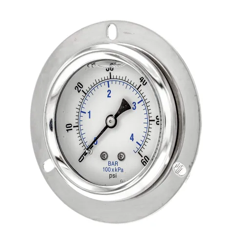 Miniatura 13 de PIC Gauges PRO-204L-254G Medidor de presión industrial relleno de glicerina con brida frontal con carcasa SS, internos de latón, lente de plástico