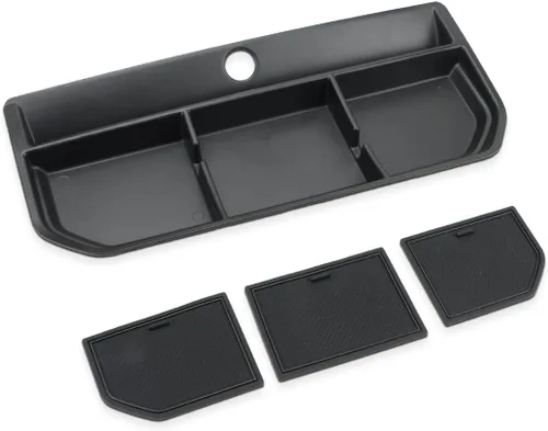 Miniatura 7 de auovo Bandeja organizadora de tablero para Ford F150 2021 2022 2023 consola central Accesorios para tablero de automóvil, soporte para teléfono