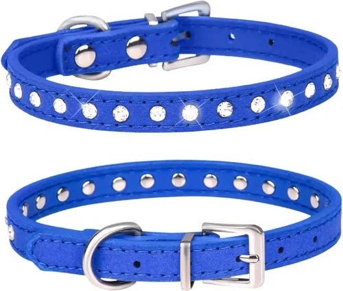 Miniatura 9 de Collares para perros pequeños, con diamantes brillantes y diamantes de imitación brillantes con purpurina para cachorros, para mascotas, XS, S, S