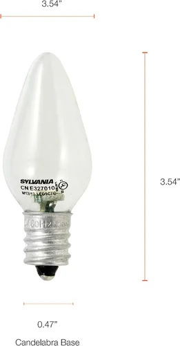 Miniatura 7 de Sylvania - Bombilla LED C7, eficiente de 0.6 W, 4 lúmenes, paquete de 2