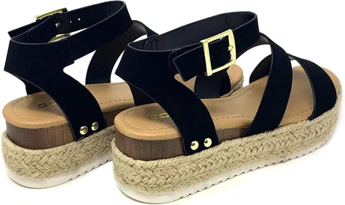 Miniatura 3 de Soda Top Shoe Bryce Sandalias informales con hebilla y correa en el tobillo con hebilla y plataforma plana