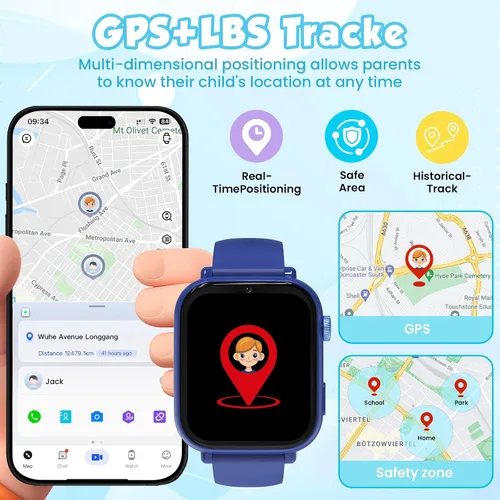 Miniatura 3 de MOKAST Reloj inteligente para niños y niñas, reloj para niños de 4 a 12 años, relojes con pantalla táctil con 15 juegos, cámara de video