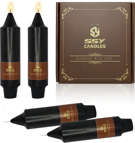 Miniatura 10 de Velas cónicas cortas de 5 pulgadas, velas sin aroma hechas a mano, juego de 4 con tiempo de combustión largo, velas retorcidas para boda, hogar