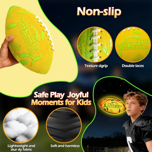 Miniatura 3 de Glow in The Dark Football Light Up Football USB-C Rechargeable LED Ball with Pump Night Game Ball for Indoor & Outdoor Play Gift Ready for