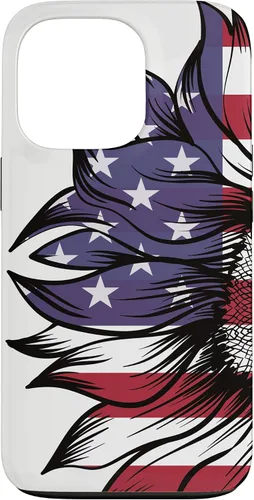 Miniatura 10 de Funda patriótica para iPhone 13 Pro Max USA 4 de julio con diseño de girasol