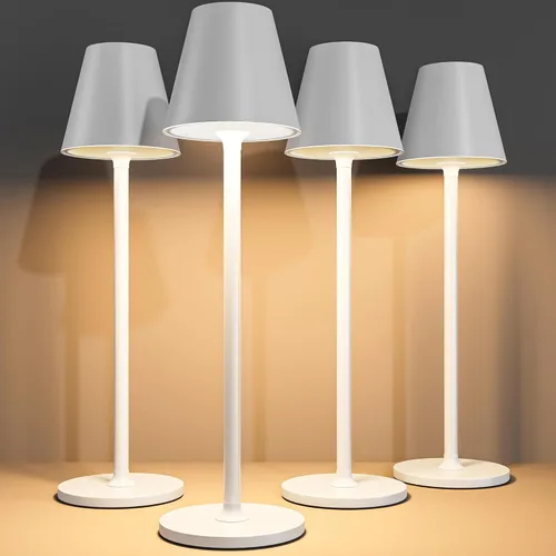 Miniatura 14 de Timjorman Lámpara de mesa LED inalámbrica, lámpara de escritorio con batería recargable de 4000 mAh, brillo de 3 niveles junto a la luz nocturna